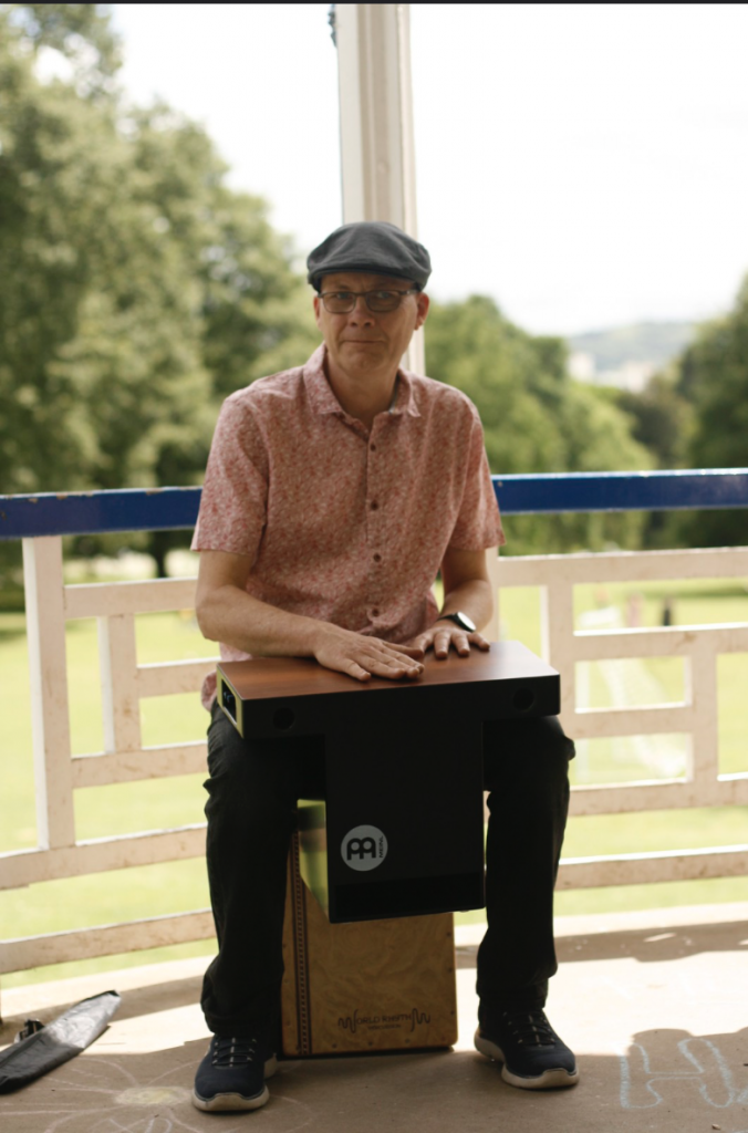 Band on stage at an event